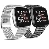 【MÚLTIPLES COLORES DISPONIBLES】Negro,oro rosa, plata, colorido, oro rosa, etc. Varios colores de moda de bandas de metal para Fitbit Versa / Fitbit Versa 2 para adaptarse a sus atuendos y estado de ánimo en todas las ocasiones. Destaca tu gusto único.