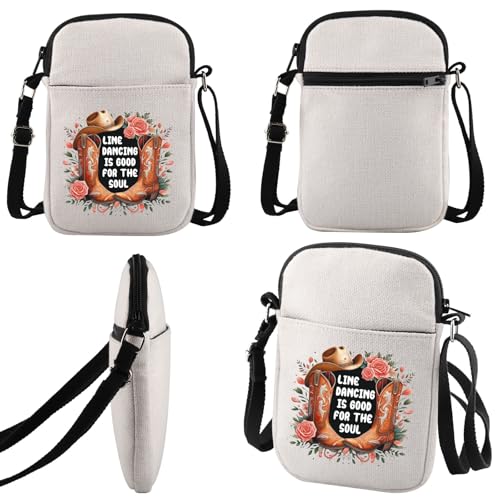 JNIAP Western Cowgirls Gift Line Dancing Is Good For The Soul Crossbody Bag Line Dance Lover Gift3