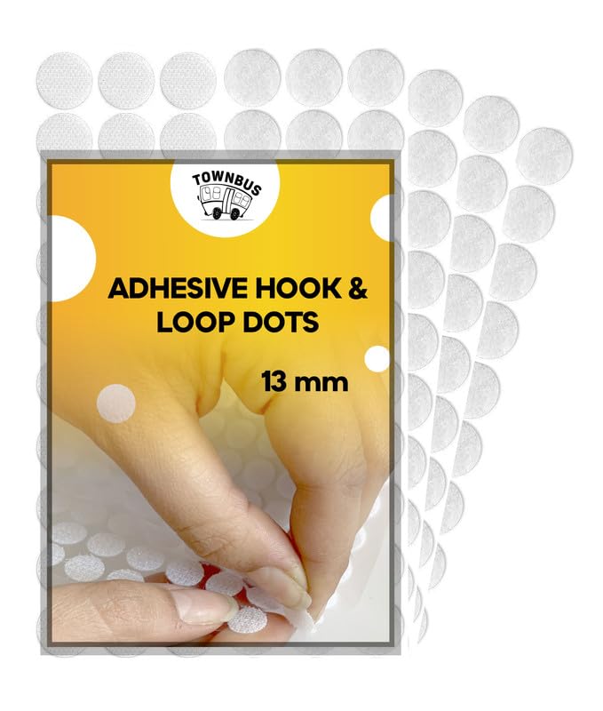 TOWNBUS - Pack of 300 | 13 MM Self Adhesive Hook and Loop Pair of Velcro Sticky Dots | Stickers for Arts and Crafts, DIY | White (B0DBLN7VP9) Amazon Price History, Amazon Price Tracker