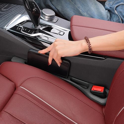 Car Seat Gap Filler Organizer Universal for Car SUV Truck Accessories Seat Gap Plug Blocker with Storage Slot Black 2 Pack - Image 4
