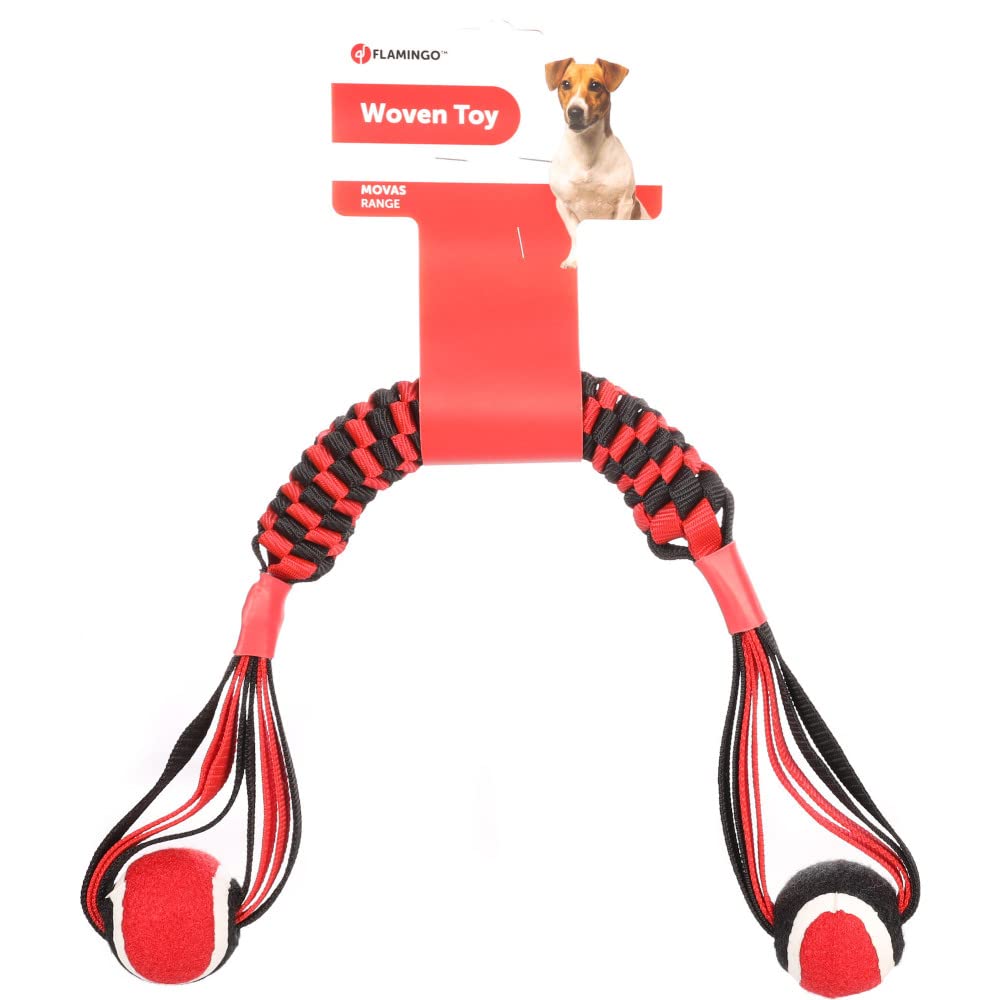Flamingo HS MOVAS GEWEBTER Stick MIT Tennisball ROT/SCHWARZ 55CM