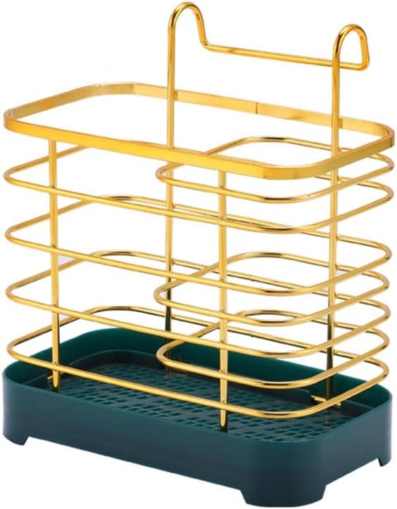 Chopsticks Drain Rack Can Be Hung on The Wall, Wrought Iron Double-Lattice Multifunctional Drain Rack Kitchen Chopsticks Tube (Color : A, Size : 18 * 16 * 9.5cm) (A 18 * 16 * 9.5cm)