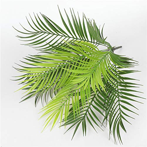 Fycooler Artificial Tropical Palm Tree Bushes Plants,50CM Artificial Greenery Plants Faux Fake Tropical Palm 9 Stems Palm Leaves for Home Décor Kitchen Bedroom Party Jungle Wedding Decorations(2Pack)