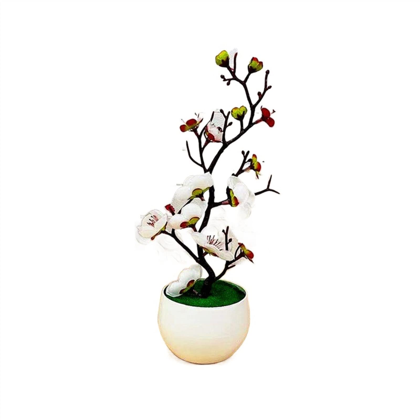 HCZKIUJY Artificial Bonsai Tree Bonsai Silk Flowers Plum Artificial Potted Plants Blossoms Simulation Winter Plum Branch Vases Wedding Home Room Decorate Fake Plant Decoration (A)