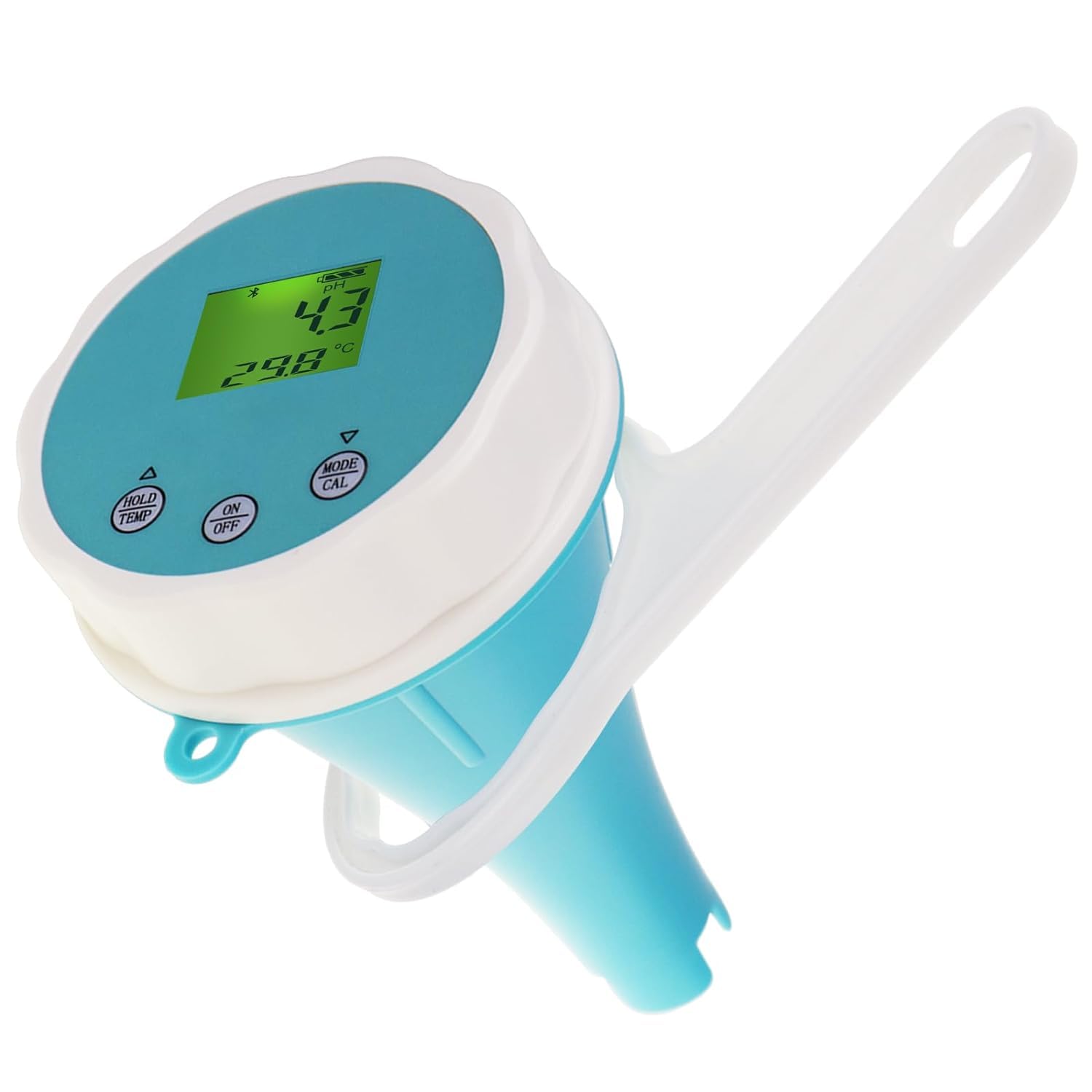 Testeur de qualité d'eau intelligent : Moniteur flottant Bluetooth 6-en-1 pour piscines, spas et cultures hydroponiques - mesure du pH, de l'EC, de l'ORP, du chlore, de la salinité et de la températur
