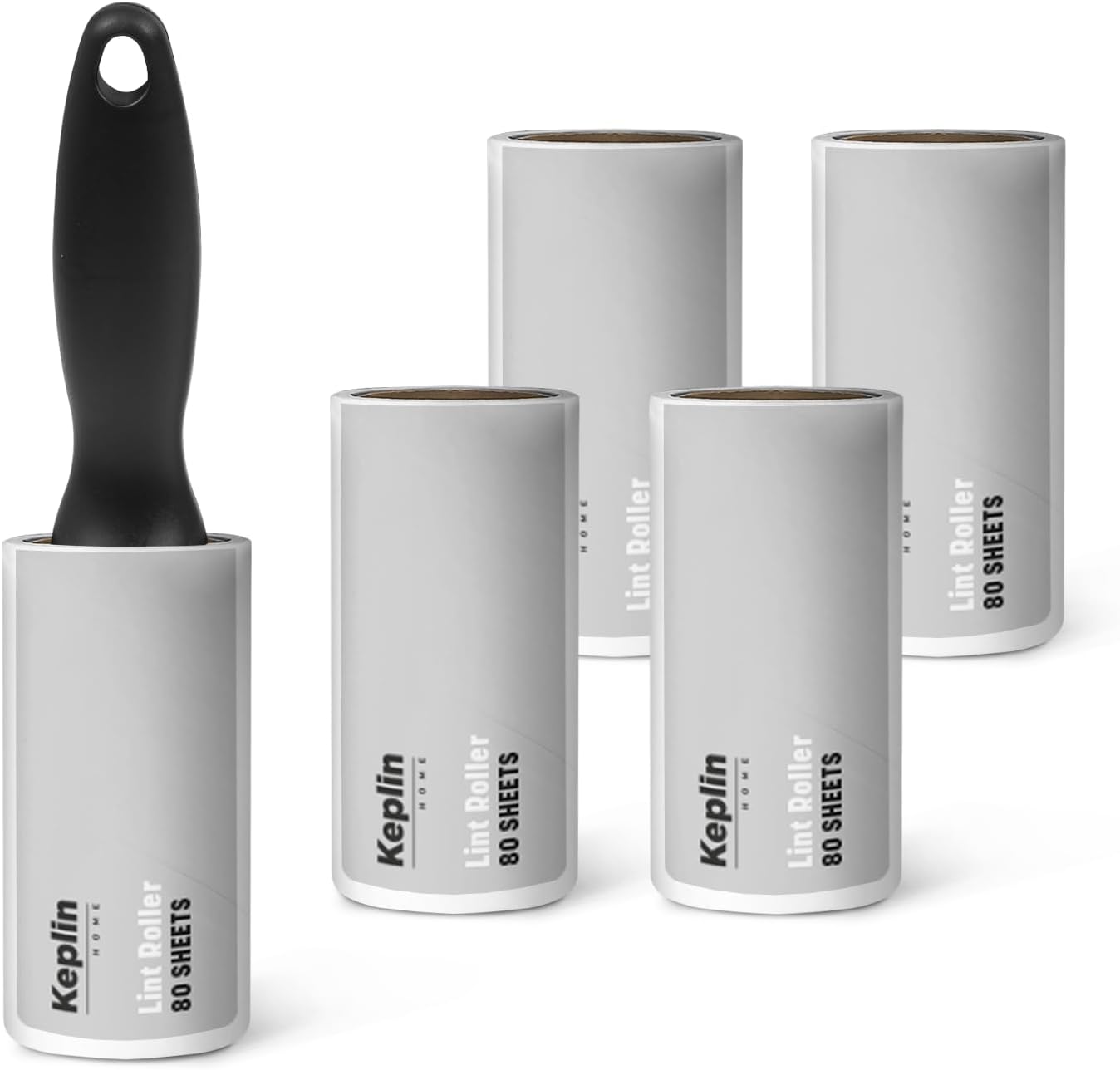 KEPLIN Lint Roller, Pet Hair Remover, 5 Sticky Refill Heads, 300 Sheets