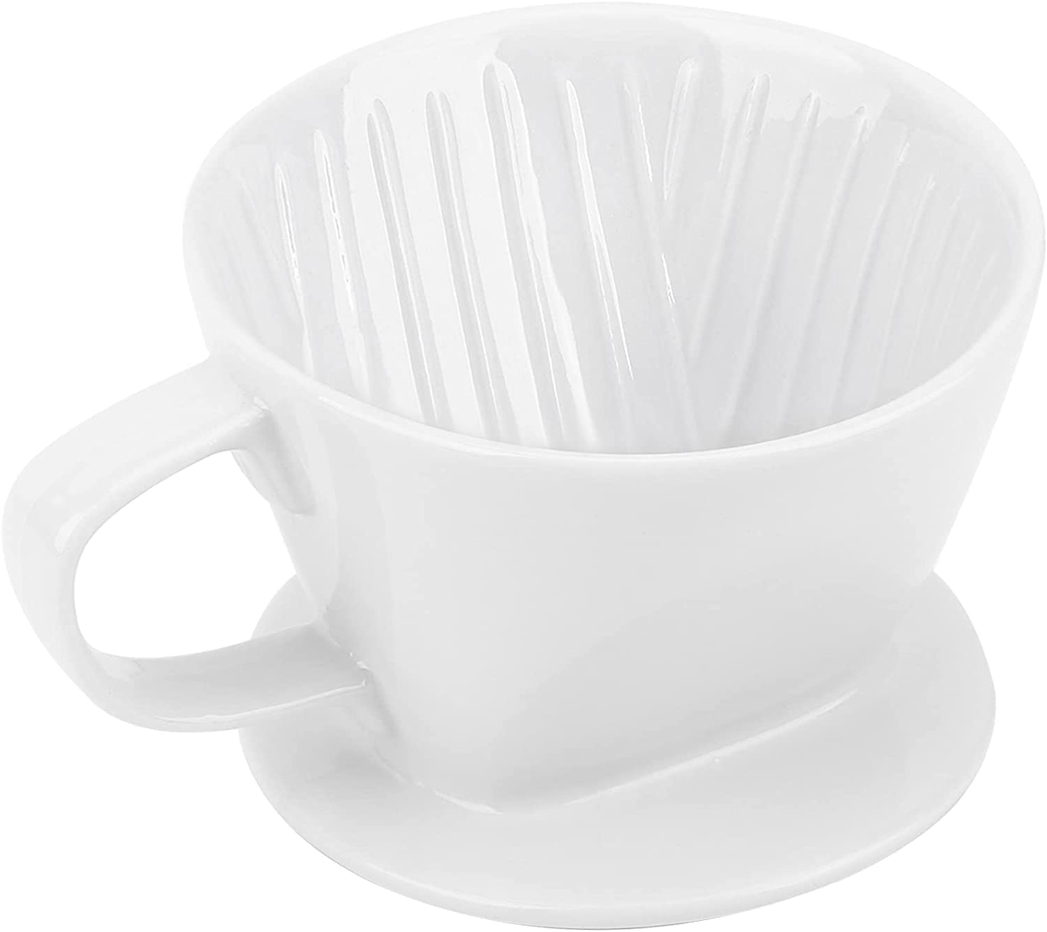 ProLeo Porcelanowy filtr do kawy do torebek filtrujących w rozmiarze od 1 do 2 filiżanek, biały
