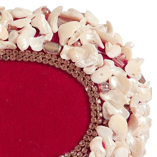 Image of THE TAN CLAN Dariya Sea Shells Hand Embroidered Clutch Purses for Women | Luxury Evening Clutch Bag for Ladies | Perfect for Party, Wedding, Gifting | Stylish Handbag
