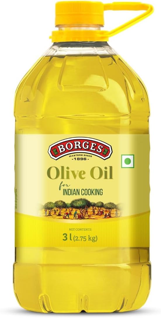 Borges Olive Oil for Indian Cooking | Extra light in taste | 75% MUFA | Rich in antioxidants | Suitable for frying | 3L PET