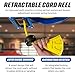 Goodyear Retractable Extension Cord Reel – Heavy-Duty Commercial Cable with Triple Tap Connector, Auto-Rewind & Wall/Ceiling Mountable (Industrial, 12AWG x 80 ft)