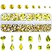 Dowarm 3200 Pieces Multi Shapes Glass Flatback Crystal Rhinestones for Nail Art Craft, Flatback Rhinestone 3D Decorations Flat Back Crystal Stones Gems Set (Citrine/Lemon Yellow)