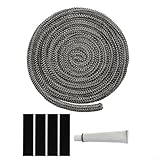 Linnkyfloa Holzofentürdichtung, Ersatz-Set, hohe Temperatur, Fiberglas-Dichtung, für Kamin und Holzofen (9 mm)