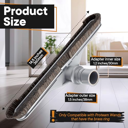 Image of Replacement Floor Tool Compatible with ProTeam 101446 E-Z Glide Backpack Vacuum,Compatible with Hoover C2401, 14 inch Multi-Surface Brush for Commercial Cleaner(1 Pack,Horse Hair Brush)