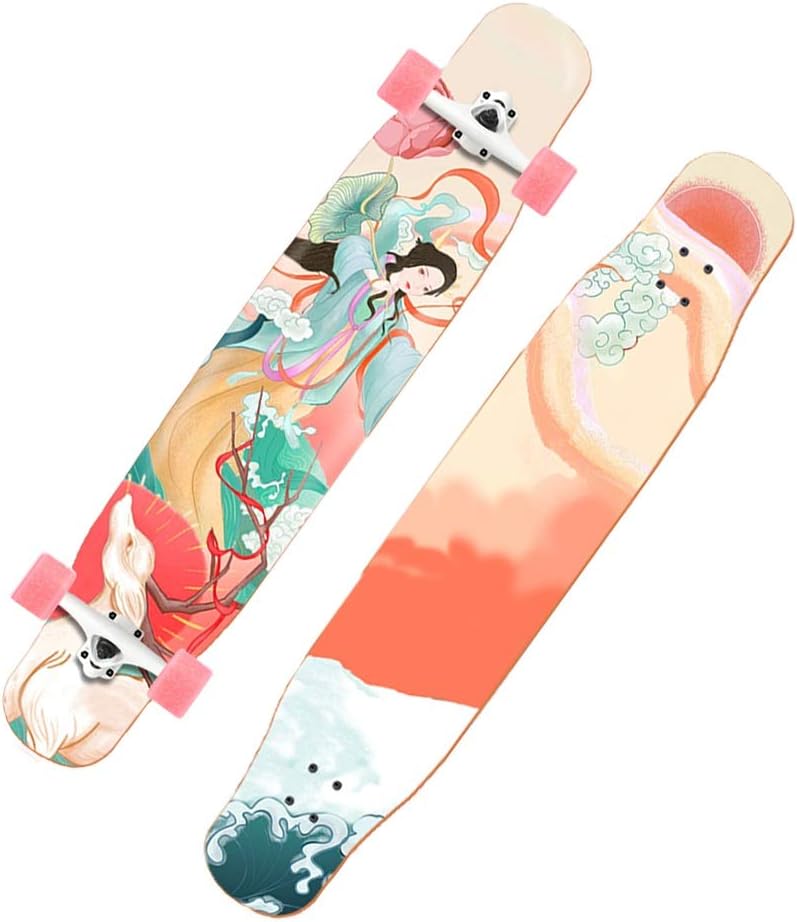 Longboard 46 Inch Long Boards Skateboard Pro Complete Adults Girls Boys Kids Skateboard Cruiser, Beginners &pro Longboards Skateboard for Extreme Sports and Outdoors