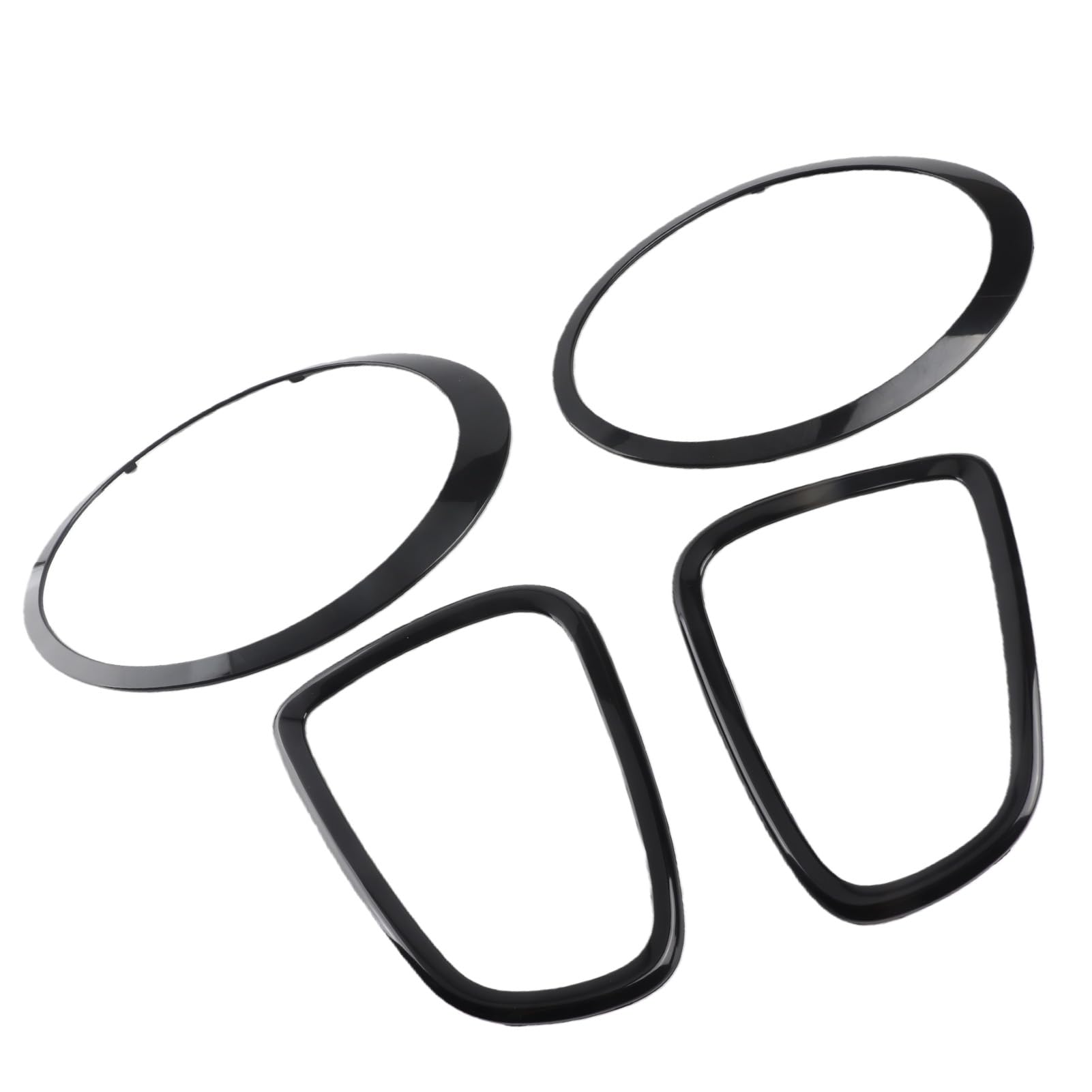 Dpofirs Embellecedores para faros delanteros, 4 unidades, kit de molduras envolventes, color negro brillante, repuesto para Mini R56 R57 R58 R59 S JCW 2007-2015 Convertible R57