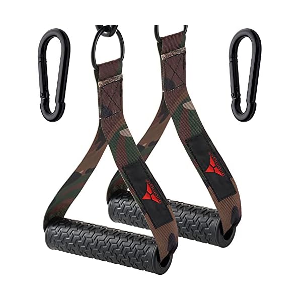 allbingo-Military-Resistance-Band-Cable-Machine-HandlesExcellent-Ultra-Heavy-Duty-Exercise-Handle-Rubber-Grips-with-Large-Clips-Pulley-System-Weight-Lifting-Home-Gym-Accessories allbingo Excellent Resistance Band Handles, Military Ultra Heavy Duty Cable Machine Exercise Handle Rubber Grips with Large Clips, Pulley System Weight Lifting Home Gym Accessories (Dark Camouflage)