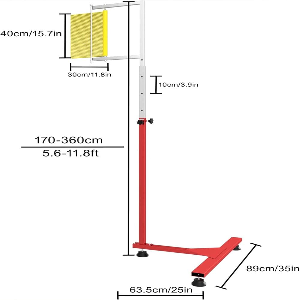 Vertikalsprung-Trainer, höhenverstellbar–Vertikalsprung-Tester aus Metall für Fitnessstudio & Schule–Trainingsgerät für Sportler(5,6–11,8 ft)–Tragbares Hilfsmittel für das Sprungkrafttraining