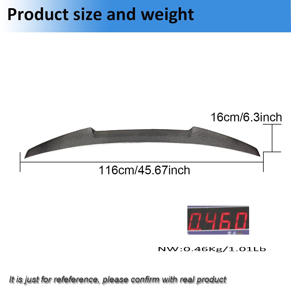 Kohlefaser Heckspoiler passend für BMW 3er E46 316i 318i 320i 323i 325i 328i 330i M3 Limousine 1998-2005 Glänzend Carbon Heckflügel Spoiler Lippe Auto Zubehör