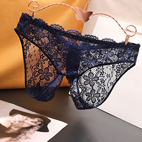 Underwear Women Cheeky Hipster Sexy Naughty Lace Transparent String Panties For Women Hollow Out Underwear Hipster Navy #TOP1