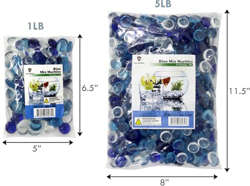 Canicas de vidrio plano Galashield azul para jarrones de 1 libra 8