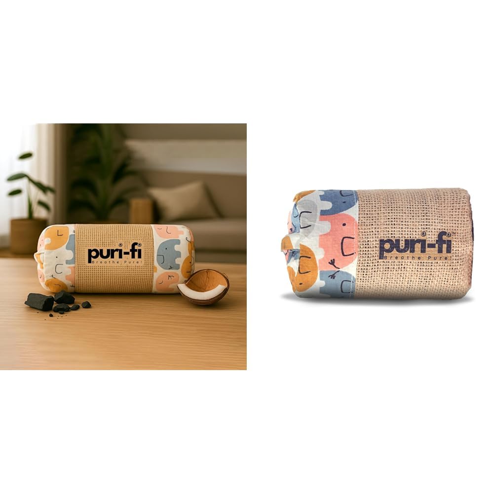 Puri-Fi Activated Charcoal Air Purifier Combo | Odor & Moisture Absorber | Non-Electric Air Freshener for Home, Car, Wardrobe | Rustic Red 400g + Tropical Bloom 250g-image-43