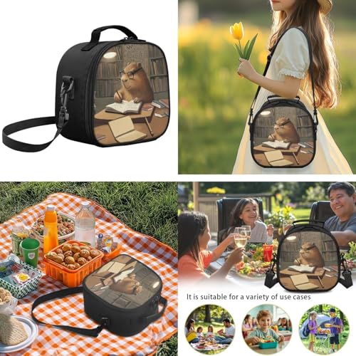 Capybara Books Kids Backpack for School, Lightweight Elementary School Bookbags with Lunch Box and Pencil Case, 3 Pcs School Bag Set Travel Backpacks Rucksack4