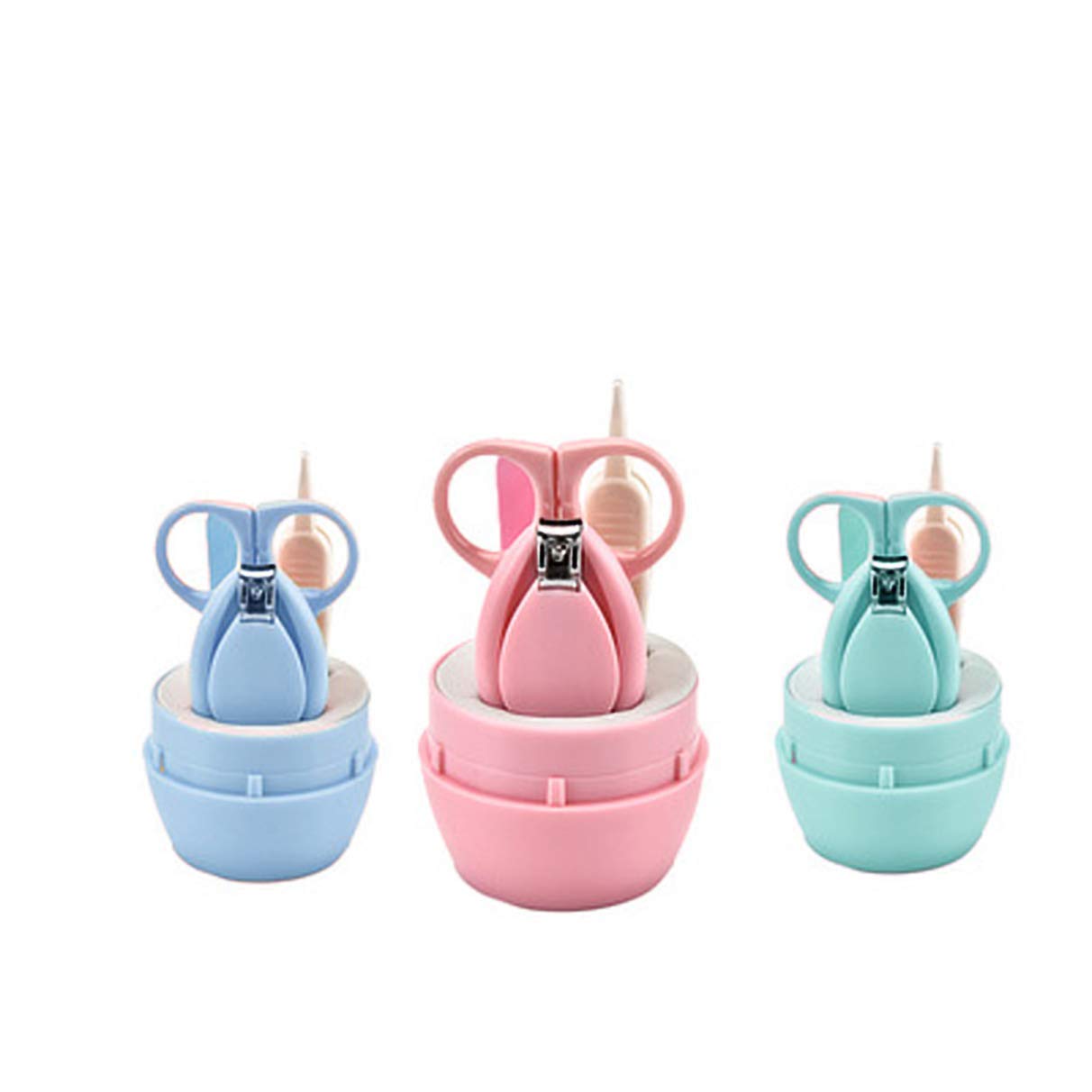 Uber World's Plastic Manicure Set for Toddlers and Kids Nail Clipper, Scissors, Filer and Twizzers (Multicolour) - Pack of 4 Pieces