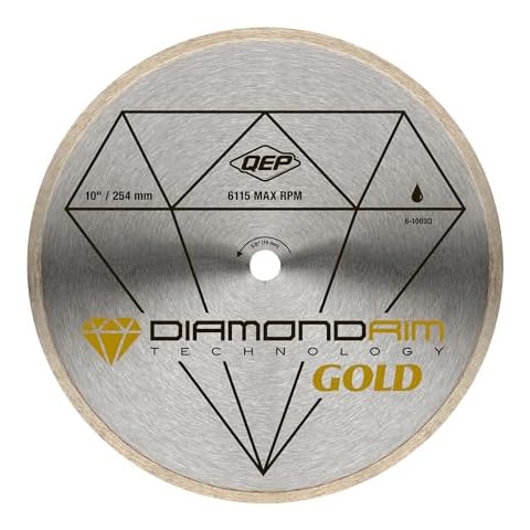 QEP 10" Continuous Rim Premium Diamond Blade for Wet or Dry Cutting of Ceramic, Porcelain, and Marble Tile Cover