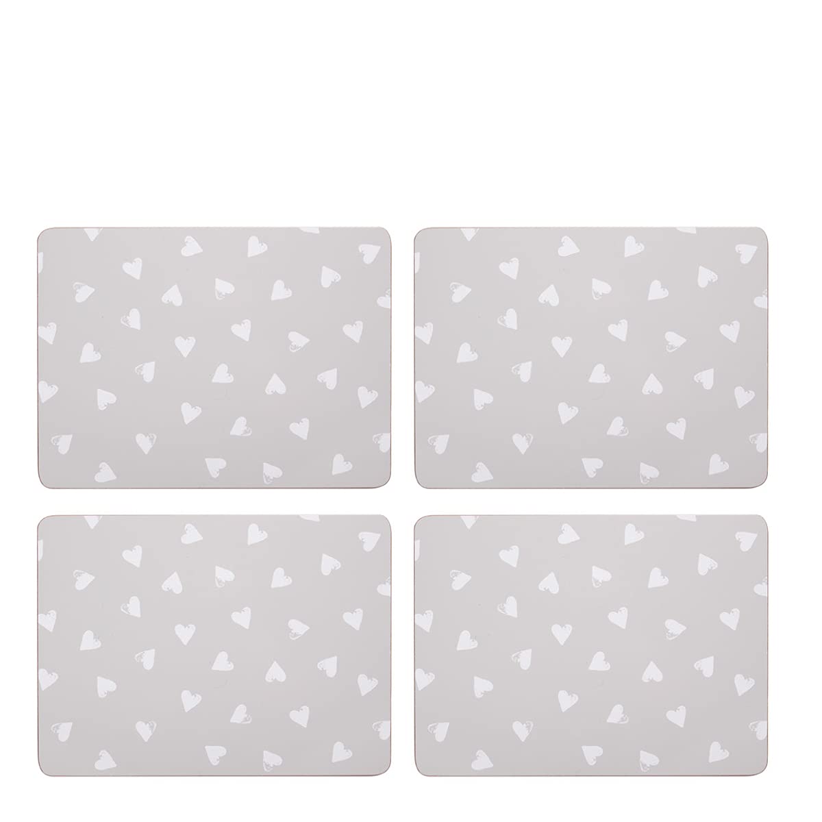 Sabichi Hearts Grey 8Pcs Set Of 4 Placemats & Coasters