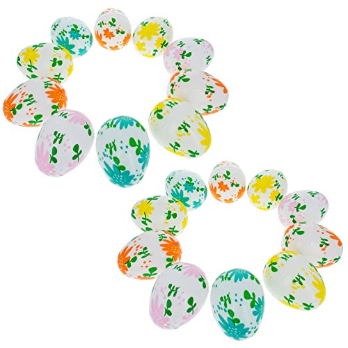 Fleurs sur œufs de Pâques en plastique blanc 5,7 cm : décoration suspendue de printemps - 6