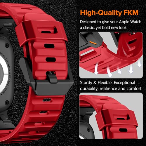 Image of KADES Rugged TPU Sport Band for Apple Watch Ultra 3 /2 /1 49mm, Metal Connectors for Apple Watch Series 11 /10 /SE3 46mm Series 9 /8 /SE2 /7 /6 /SE /5 /4 /3 /2 /1 45mm /44mm /42mm