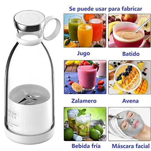 Draagbare Blender Smoothie Maker, 350 ml Draagbare Blender, Blender to go vers sap blender, multifunctionele persoonlijke mini blender voor smoothies of milkshakes, fruit blender - Afbeelding 3