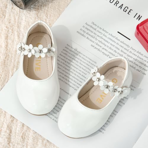 Image of GINFIVE Toddler Girls Dress Shoes Little Girls Mary Janes Ballerina Flats Shoes Toddler