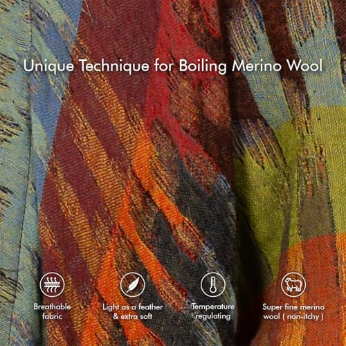 In Style 100% Australian Superfine Merino Wool Handmade Reversible Open Front Cape Ruana With Pockets4