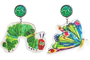 Reading Librarians Teachers Earrings: Hungry Caterpillar Dangle Earrings