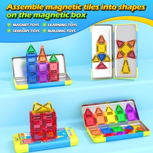 Image of Mini Magnetic Tiles Travel Set STEM Educational Toys for Boys & Girls 3-8