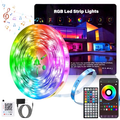 Tira LED RGB 14.63 m con control remoto y app Ledagic miniatura 1