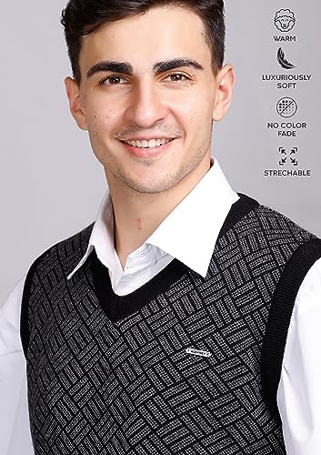 Image of GODFREY Woolen V Neck Sleeveless Half Sweater for Man Winter
