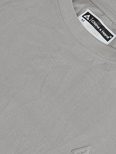 Image of Clans & Hans Men's Super Combed Cotton T Shirt, Regular Fit Round Neck Tshirt, Half Sleeves, Plain T-Shirt for Men