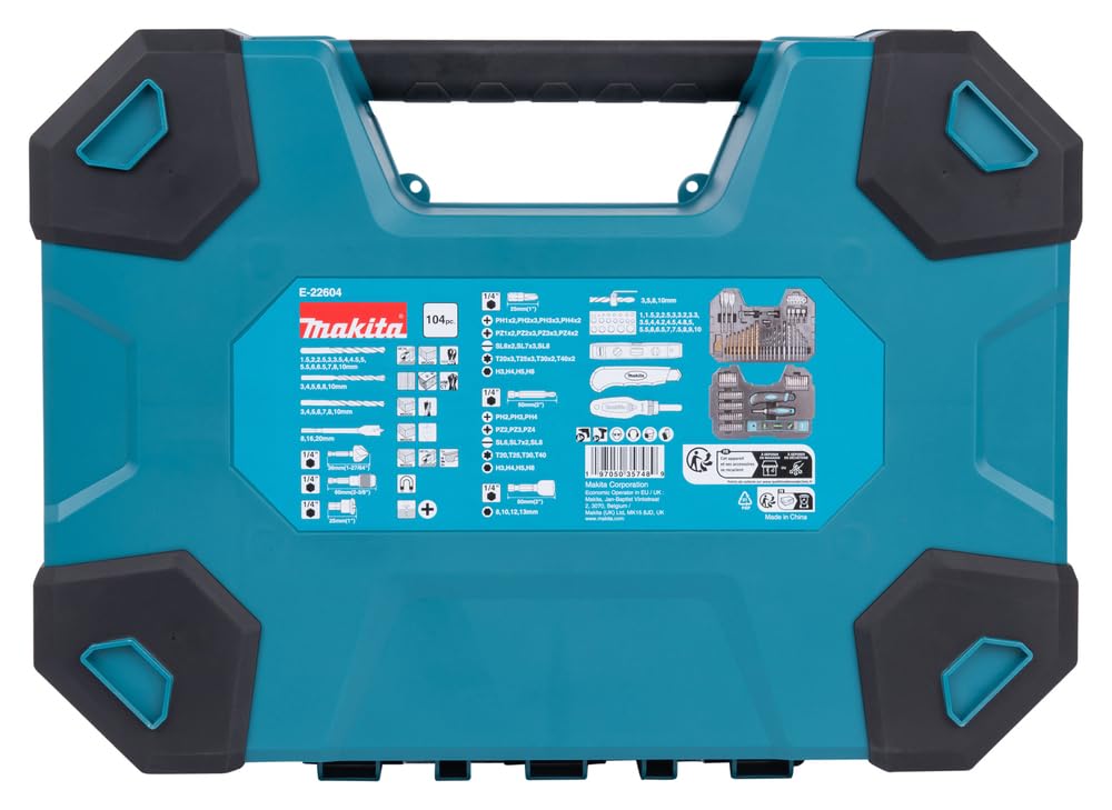 Makita E-22604 104 części Zestaw wierteł i bitów