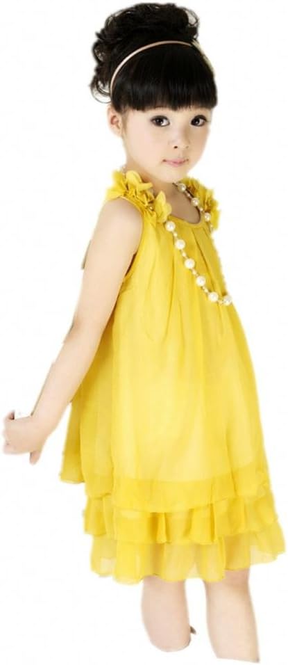New Korean Girls Summer Dress Princess Necklace Chiffon Dress Girls Dress,2-12y