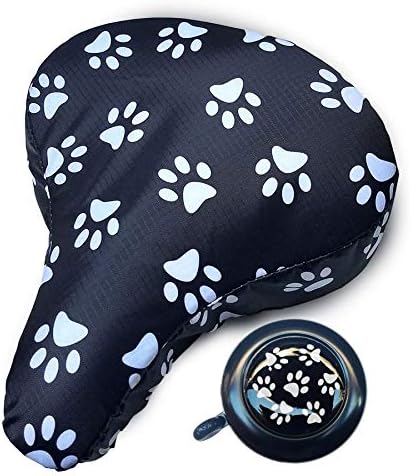 Cruiser Candy Cushioned Padded Waterproof Adjustable Fun Bike Bicycle Seat Cover (Leopard) with Bell