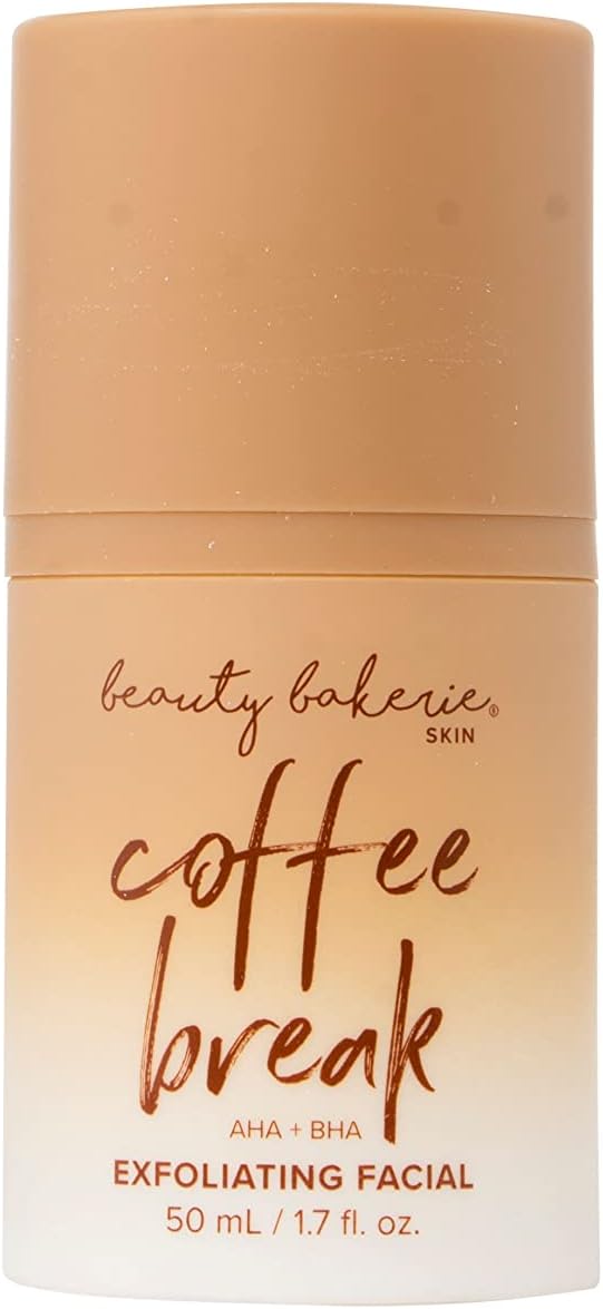 Beauty Bakerie Coffee Break AHA + BHA Exfoliating Facial, Skin Care that Refreshes and Restores For Healthy Glowing Skin, 1.7oz