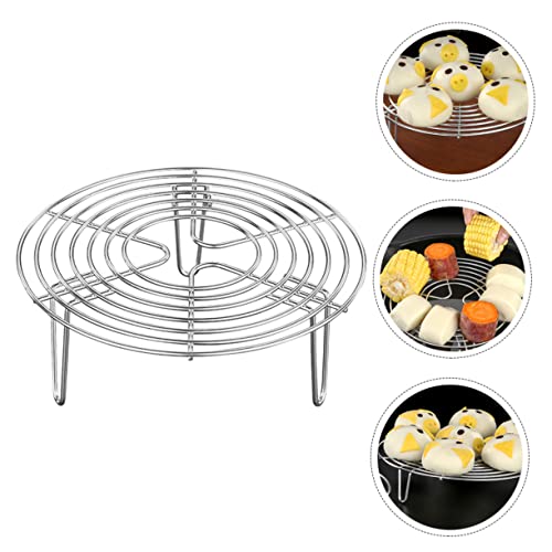 Veemoon Parrilla de acero inoxidable para microondas y vaporera, rejilla multifuncional de 37 cm, redonda, ideal para cocinar al vapor y cocinar en la cocina, resistente al calor y ahorra espacio