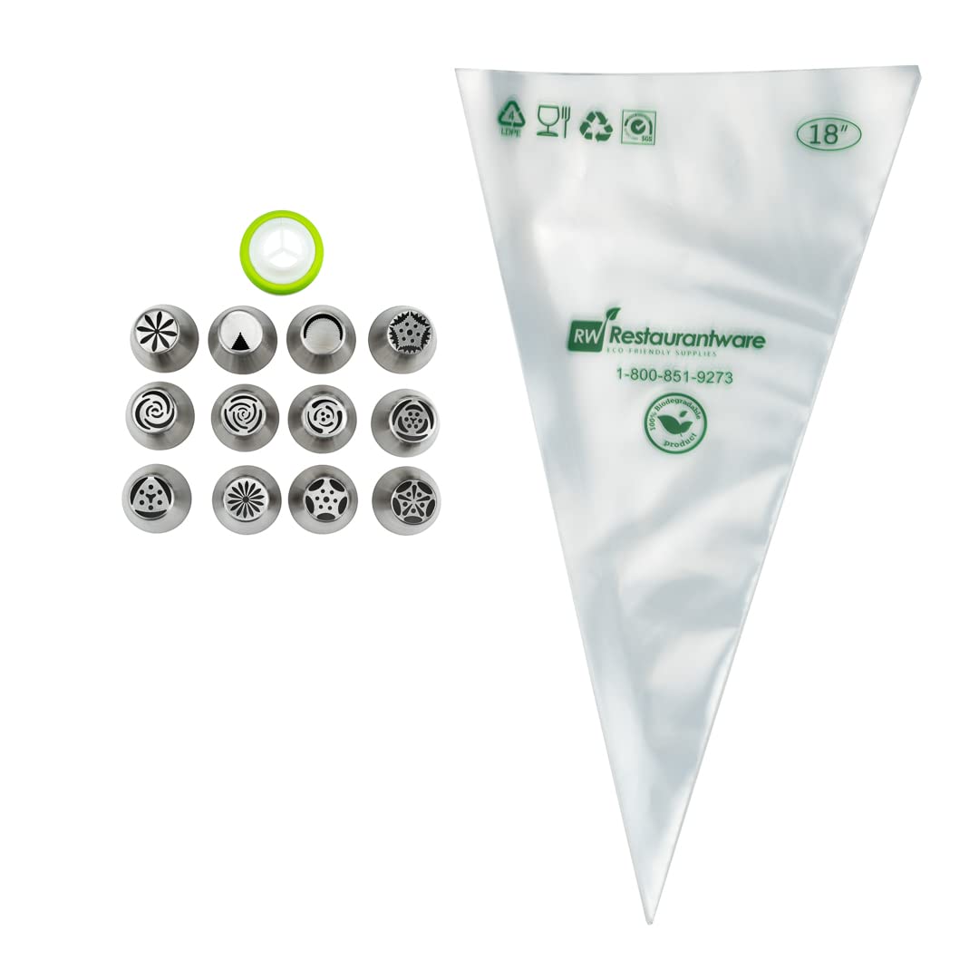 Juego de puntas de acero inoxidable para repostería Tek, 23 piezas, 1 caja - Restaurantware