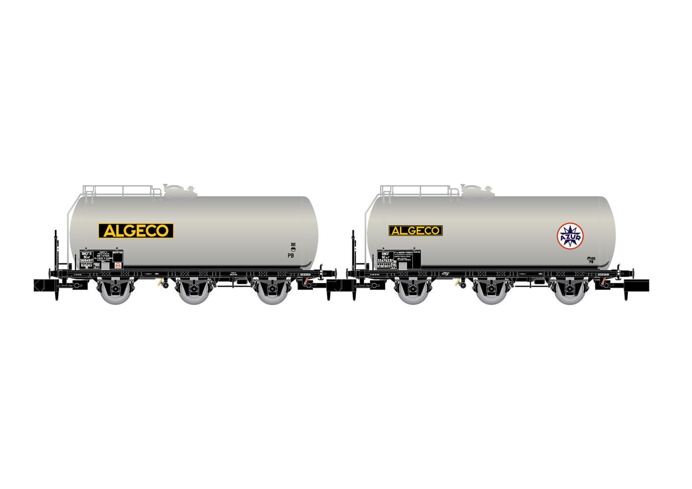ARNOLD HN6607 SNCF, 2-unit pack of 3-axle tank wagons, ALGECO, ep. III Freight Wagons