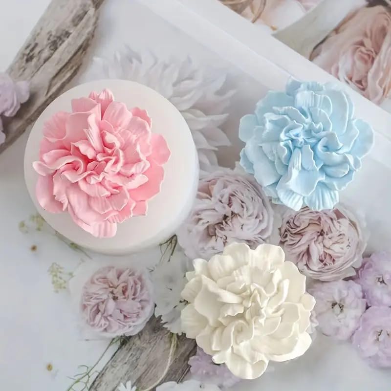 MATIN IMPEX Carnation Silicone Mold Flower Aromatherapy Plaster Mold DIY Decoration Mold for Chocolate Resin Art, Soap & Candle Mould Gift for Wedding, Valentine Festival Kids Activity (White 01-Pc)-image-47