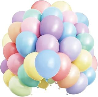 Runch 100pcs Pastel Balloons, 12 Inches Multicolor Macaron Balloon, MultiColored Latex Ballons For Birthday Party Wedding Baby Shower Decorations