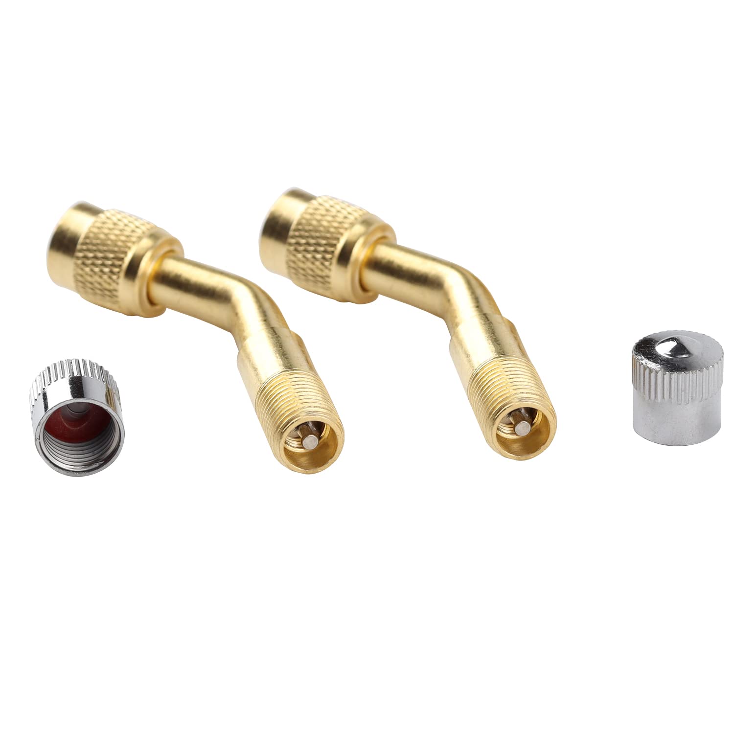 CYWVYNYT 2 stuks ventielverlenging, ventielverlenging, koper, ventieladapter, hoekventielverlenging, autoventielverlenging, hoekventiel voor auto, motorfiets, fiets, scooter (90 graden