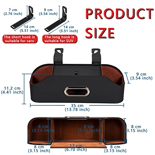 JSCARLIFE Car Headrest Backseat Organizer with Cup Drink Holder,Backseat Storage Box and Cell Phone Holders Car Headrest Rear Seat Multifunctional Storage Box for Kids Travel - Image 2